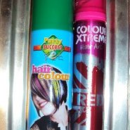 Party Success Hair Colour in Green and Colour Xtreme Hair Art in Red