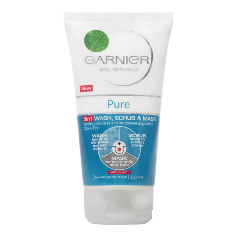 Read more about the article Garnier Pure 3 in 1 Wash, Scrub and Mask