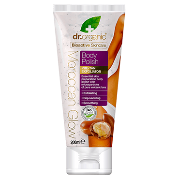 Read more about the article Dr Organic Moroccan Glow Pre-tan exfoliator